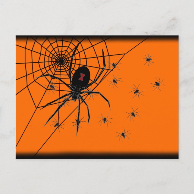 Convite de Cartão Postal de Aranhas da Festa (Frente)
