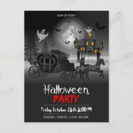 Convite de Cartão Postal de Festa Halloween