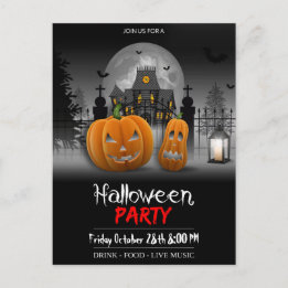 Convite de Cartão Postal de Festa Halloween
