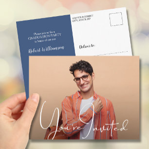 Convite de Cartão Postal de Formatura com Foto Sim