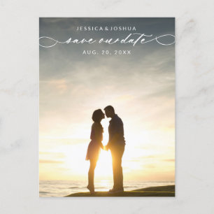 Convite de Cartão Postal de Foto com Script para S