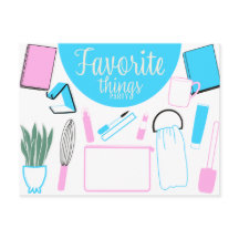 Convite de Cartão-Postal do Partido de Coisas Favo