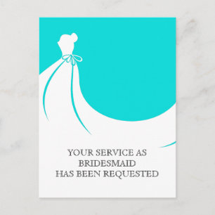 Convite de Cartão Postal para Dama de Honra ou Pad