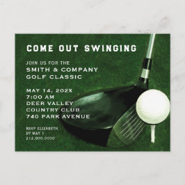 Convite de Cartão Postal para Evento de Golfe