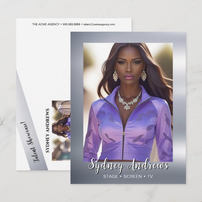 Convite de Cartão-Postal para Exibição de Talento  (Frente/Verso)