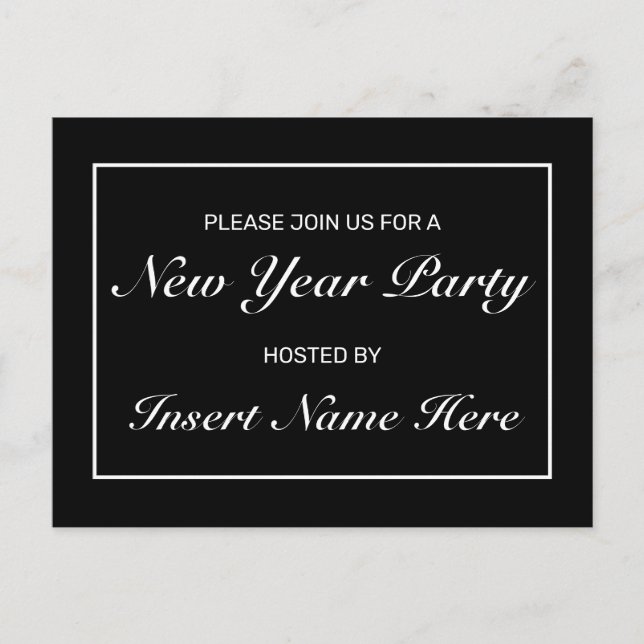 Convite de cartão postal para festa de Ano Novo mi (Frente)