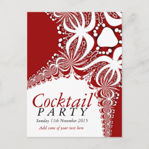 Convite de cartão-postal para festa de Cocktail co