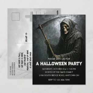 Convite de cartão-postal para festa de Halloween d