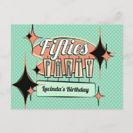 Convite de Cartão-Postal para Festa dos Anos Cinqu