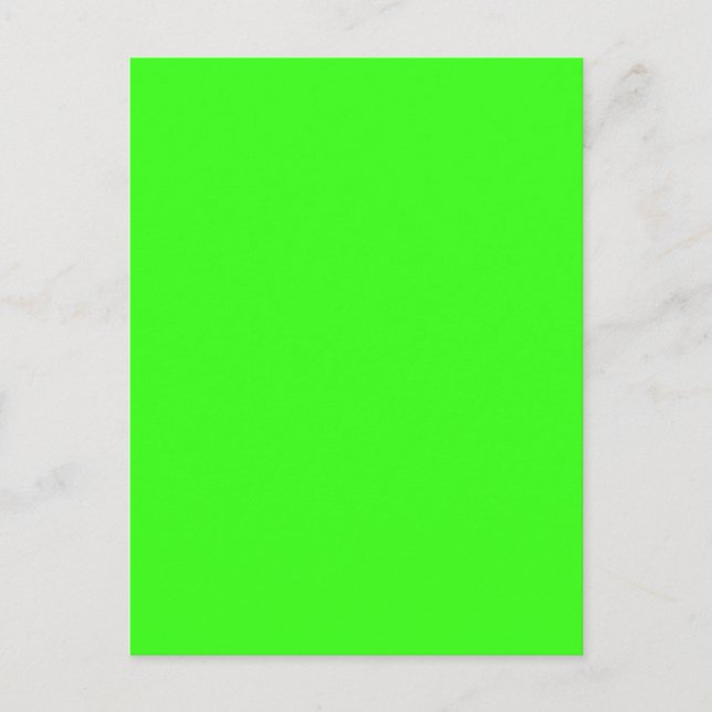 Convite de Cartão Postal Personalizado Verde Neon (Frente)