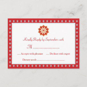Convite de Cartão RSVP de Casamento de ornamentado