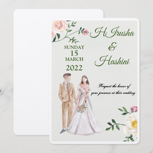 convite de casamento (Frente/Verso)