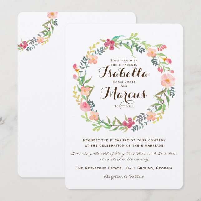 Convite De Casamento (Frente/Verso)