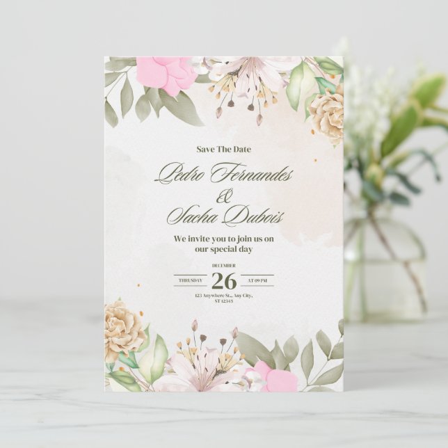 Convite de casamento (Em pé/Frente)