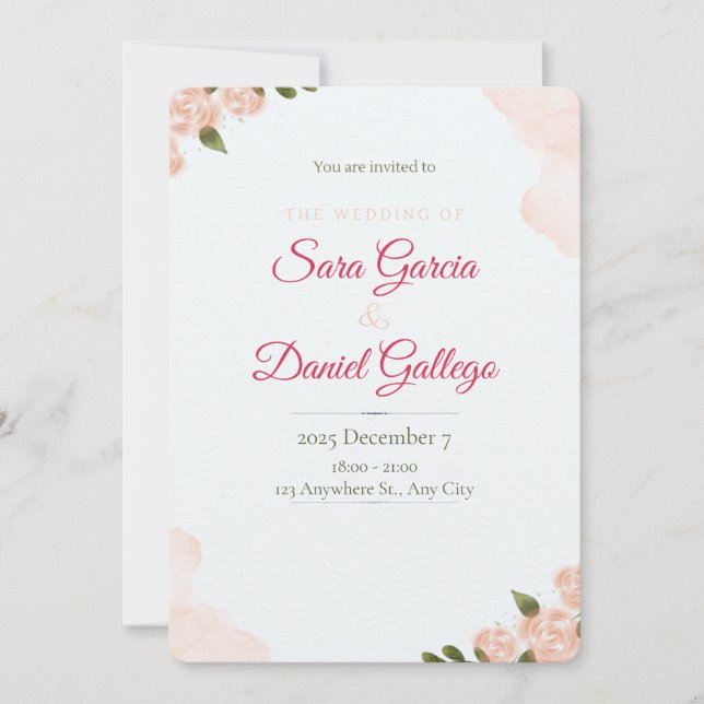 convite de casamento (Frente)