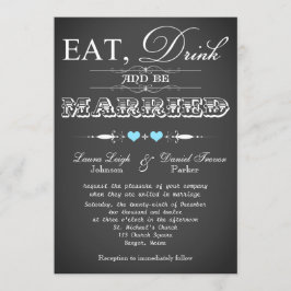 Convite de casamento 10 Vintage Typography Chalkbo