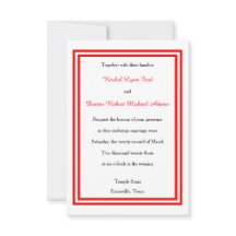 Convite de Casamento 3x5 - Corte Duplo Vermelho
