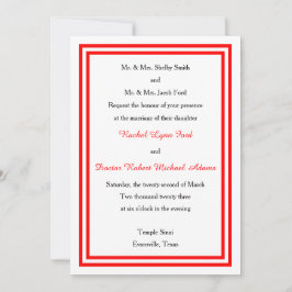 Convite de Casamento 5x7 - Corte Duplo Vermelho