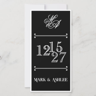 Convite de Casamento 8x4 B&W Dupla Face 'We Do'