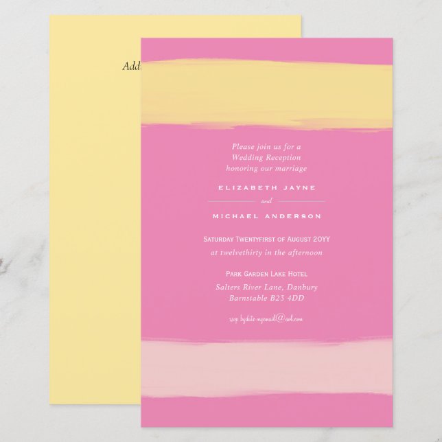 CONVITE DE CASAMENTO A9 de troca de cores moderna  (Frente/Verso)