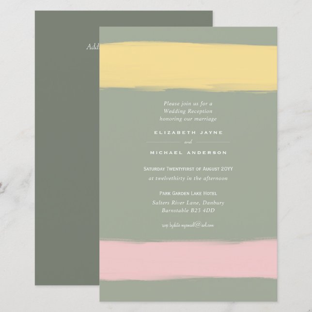 CONVITE DE CASAMENTO A9 de troca de cores moderna  (Frente/Verso)