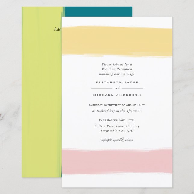 CONVITE DE CASAMENTO A9 de troca de cores moderna  (Frente/Verso)