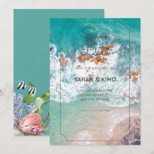 Convite de casamento à beira-mar