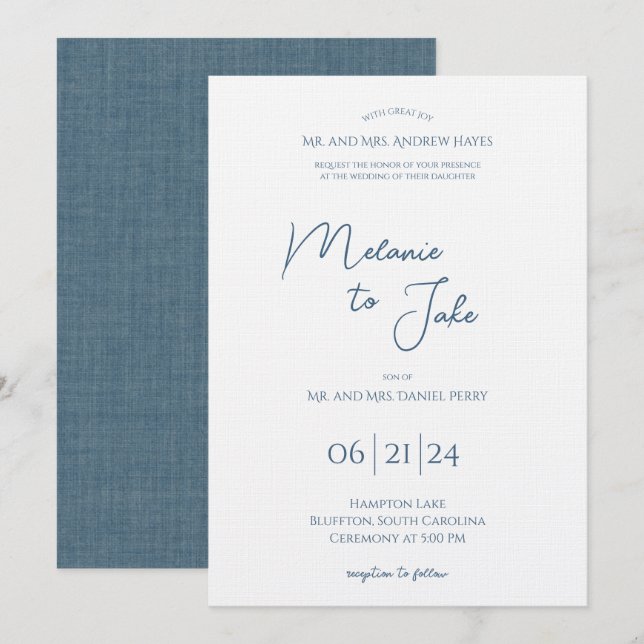 Convite de Casamento à Beira-Mar (Frente/Verso)