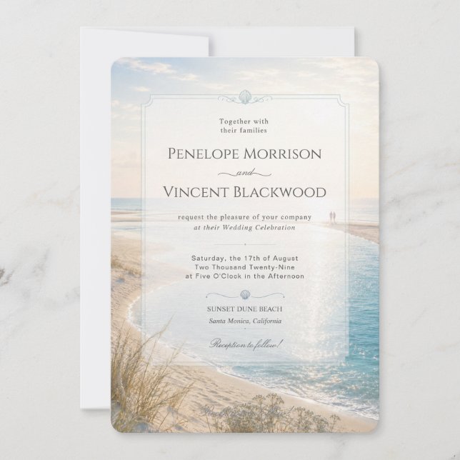 Convite de Casamento à Beira-Mar (Frente)