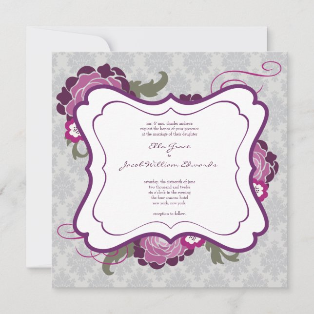 Convite de casamento //a coleção do buquê da (Frente)