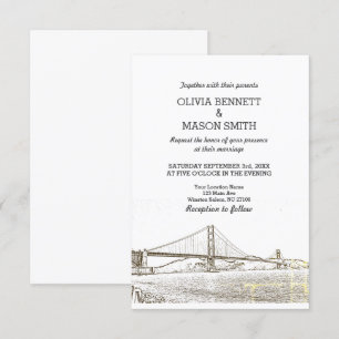 Convite De Casamento A ouro De San Francisco
