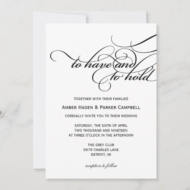 Convite de casamento| A Ter De Manter (Frente)