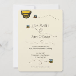Convite de Casamento Abelha Bumble Ilustrado