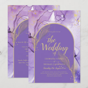 Convite de casamento Abstrato DE TINTA COM Lavanda