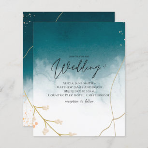 CONVITE DE CASAMENTO Abstrato Dourado do BUDGET
