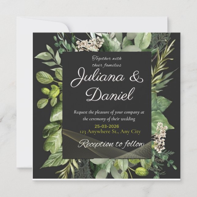 convite de casamento adorável (Frente)