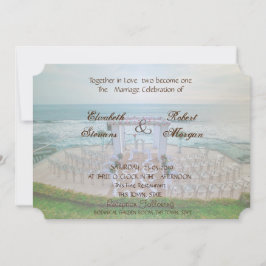 Convite de Casamento Adorável de Praia