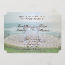 Convite de Casamento Adorável de Praia