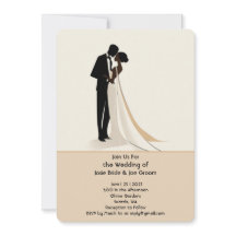 Convite de Casamento Africano Americano Elegante