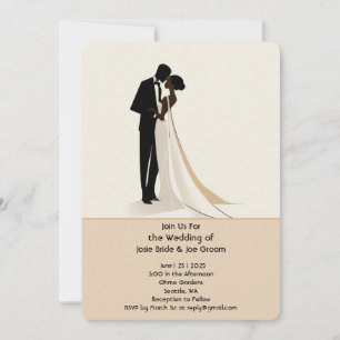 Convite de Casamento Africano Americano Elegante