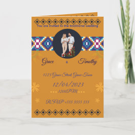 Convite de Casamento Africano | Padrão Ouro & Kent