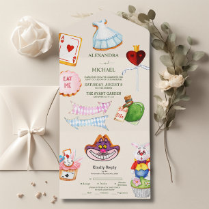 Convite de Casamento Alice no País das Maravilhas 