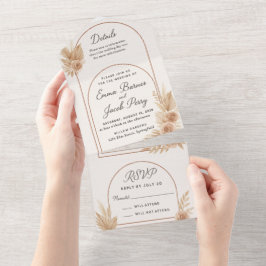 Convite De Casamento All-In-One Da Elegância Da Bo