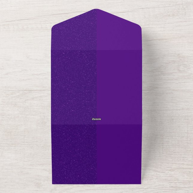 Convite de casamento All-In-One de Ruído Roxo - Pe (Externo)