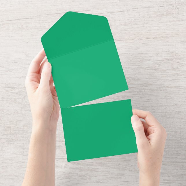 Convite de casamento All-in-One Emerald - Personal (Aba destacável)