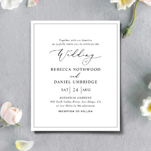 Convite de casamento All-in-One minimalista de orç
