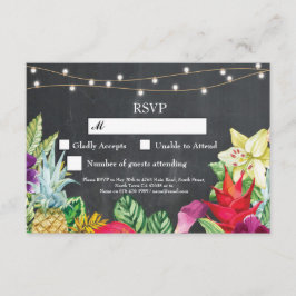 Convite de Casamento Aloha Tropical RSVP
