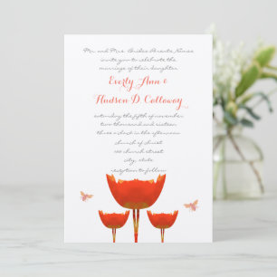 Convite de Casamento Amarelas Papoulas & Abelhas