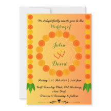 Convite de Casamento Amarelo Açafrão com Marigold