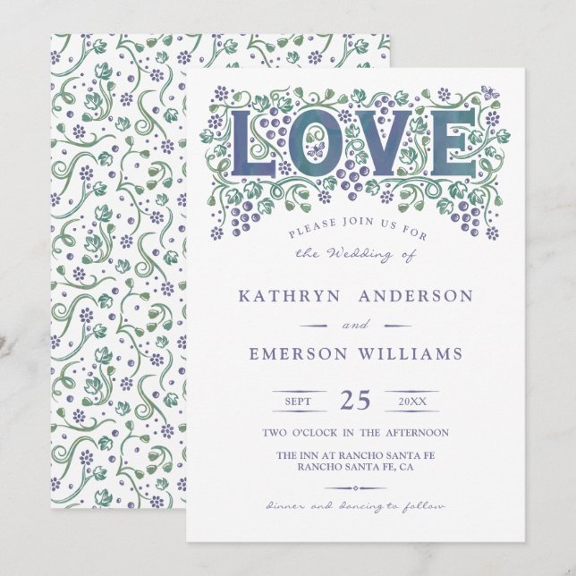 Convite de Casamento Amor Entrelaçado (Frente/Verso)